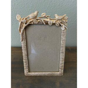 Cynthia Rowley Gold Tone Metal Photo Picture Frame 4" x 6" Birds on Branch